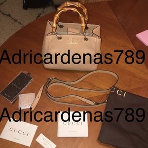 Gucci Bamboo handle crossbody mini in Nude